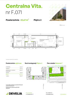 Mieszkanie, 40,67 m², 2 pokoje, 2 piętro, oferta nr F.071