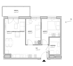 Mieszkanie, 51,23 m², 3 pokoje, 4 piętro, oferta nr A/04/050