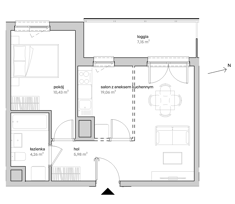 Mieszkanie, 39,73 m², 2 pokoje, 4 piętro, oferta nr A/04/054