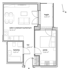 Mieszkanie, 39,67 m², 2 pokoje, 9 piętro, oferta nr A/09/118