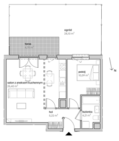 Mieszkanie, 44,92 m², 2 pokoje, parter, oferta nr B/00/150