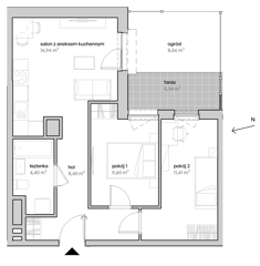 Mieszkanie, 50,75 m², 3 pokoje, parter, oferta nr D/00/201