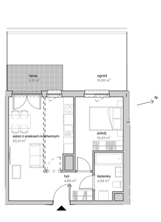 Mieszkanie, 40,17 m², 2 pokoje, parter, oferta nr D/00/205