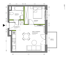 Mieszkanie, 39,38 m², 2 pokoje, 5 piętro, oferta nr F/046