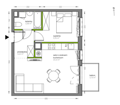 Mieszkanie, 42,58 m², 2 pokoje, 1 piętro, oferta nr F/080