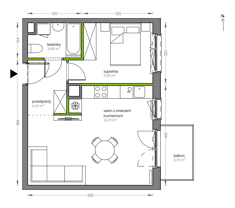 Mieszkanie, 42,58 m², 2 pokoje, 2 piętro, oferta nr F/090