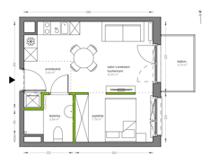 Mieszkanie, 30,63 m², 2 pokoje, 3 piętro, oferta nr F/098