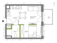 Mieszkanie, 30,63 m², 2 pokoje, 5 piętro, oferta nr F/118