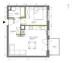 Mieszkanie, 42,58 m², 2 pokoje, 5 piętro, oferta nr F/119