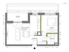 Mieszkanie, 45,75 m², 2 pokoje, parter, oferta nr G/007