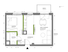 Mieszkanie, 44,42 m², 2 pokoje, 2 piętro, oferta nr G/019