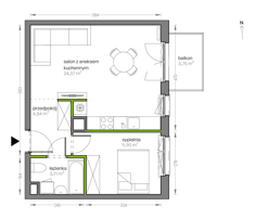 Mieszkanie, 42,52 m², 2 pokoje, 5 piętro, oferta nr G/121