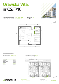 Mieszkanie, 38,36 m², 2 pokoje, 1 piętro, oferta nr C2/F/10