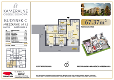 Mieszkanie, 67,37 m², 4 pokoje, parter, oferta nr C1.2