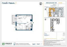 Mieszkanie, 43,08 m², 2 pokoje, 2 piętro, oferta nr 102