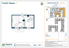 Mieszkanie, 48,41 m², 2 pokoje, 1 piętro, oferta nr 174