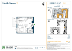 Mieszkanie, 40,47 m², 2 pokoje, 1 piętro, oferta nr 231