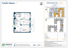 Mieszkanie, 54,28 m², 3 pokoje, 3 piętro, oferta nr 252