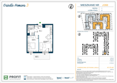 Mieszkanie, 41,15 m², 2 pokoje, 1 piętro, oferta nr 260