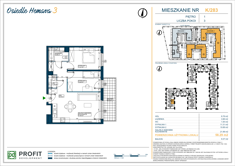 Mieszkanie, 58,29 m², 3 pokoje, 1 piętro, oferta nr 283