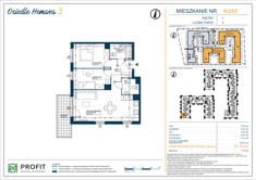 Mieszkanie, 61,76 m², 3 pokoje, 1 piętro, oferta nr 285