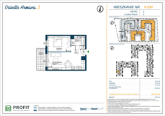 Mieszkanie, 39,68 m², 2 pokoje, 2 piętro, oferta nr 296