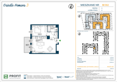 Mieszkanie, 44,03 m², 2 pokoje, 3 piętro, oferta nr 362