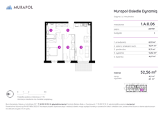 Mieszkanie, 52,56 m², 2 pokoje, parter, oferta nr 1.A.0.06