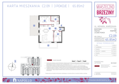 Mieszkanie, 65,85 m², 3 pokoje, parter, oferta nr C2.09