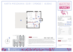 Mieszkanie, 65,85 m², 3 pokoje, parter, oferta nr D2.09