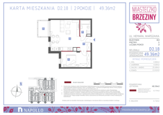 Mieszkanie, 49,36 m², 2 pokoje, 1 piętro, oferta nr D2.18