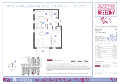 Mieszkanie, 79,57 m², 4 pokoje, 2 piętro, oferta nr D2.25