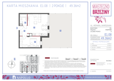 Mieszkanie, 49,36 m², 2 pokoje, parter, oferta nr E1.08