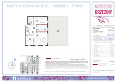 Mieszkanie, 73,50 m², 4 pokoje, parter, oferta nr E2.03