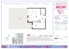 Mieszkanie, 49,36 m², 2 pokoje, parter, oferta nr E2.08