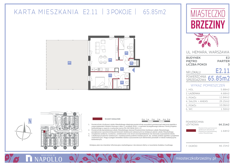 Mieszkanie, 65,85 m², 3 pokoje, parter, oferta nr E2.11