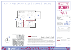 Mieszkanie, 39,52 m², 2 pokoje, 1 piętro, oferta nr E2.29