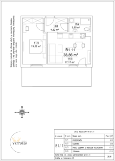 Mieszkanie, 38,86 m², 2 pokoje, parter, oferta nr B1/M.11