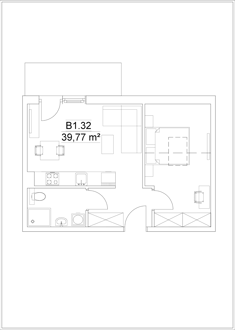 Mieszkanie, 32,31 m², 2 pokoje, 2 piętro, oferta nr B1/M.32