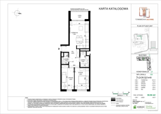 Mieszkanie, 59,58 m², 3 pokoje, 1 piętro, oferta nr C.006