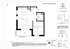 Mieszkanie, 51,37 m², 2 pokoje, 3 piętro, oferta nr E.013