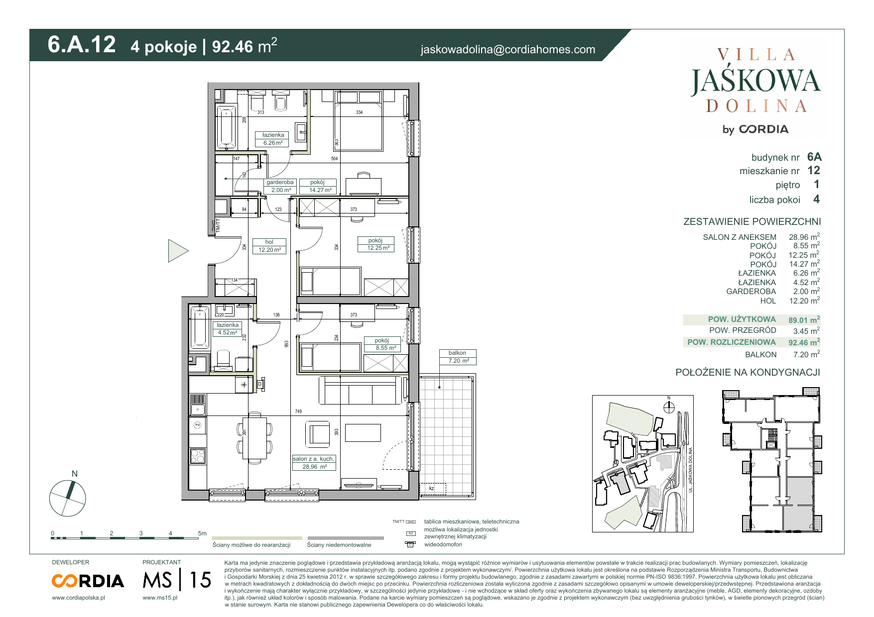 Mieszkanie 92,46 m², piętro 1, oferta nr 6.A.12, Villa Jaśkowa Dolina, Gdańsk, Wrzeszcz, ul. Jaśkowa Dolina-idx