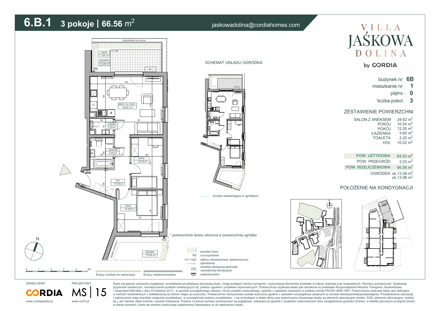 Mieszkanie 66,56 m², parter, oferta nr 6.B.1, Villa Jaśkowa Dolina, Gdańsk, Wrzeszcz, ul. Jaśkowa Dolina-idx