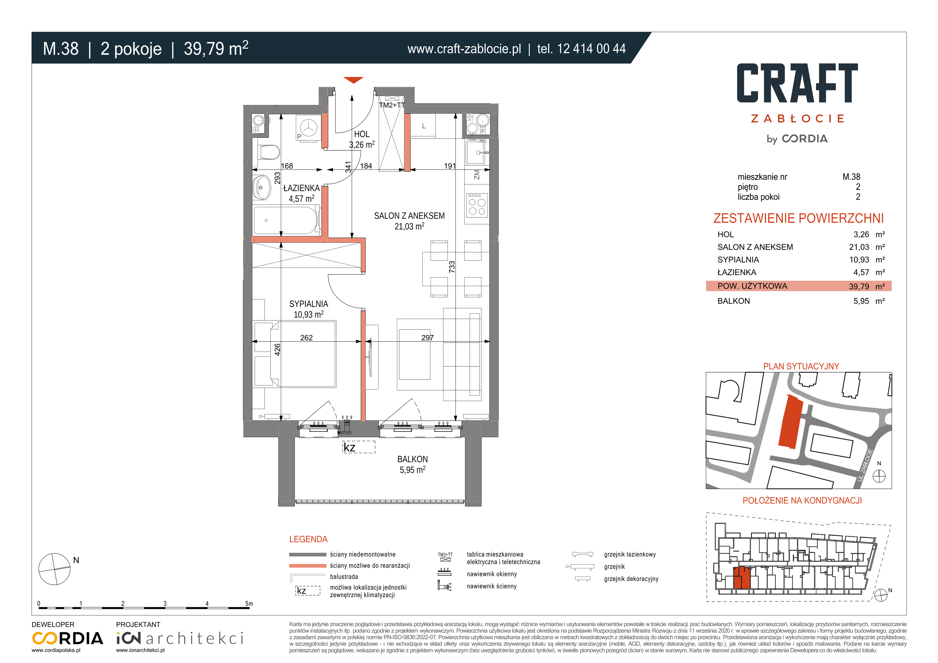 Mieszkanie 39,79 m², piętro 2, oferta nr M.38, Craft Zabłocie, Kraków, Podgórze, Zabłocie, ul. Zabłocie 20-idx