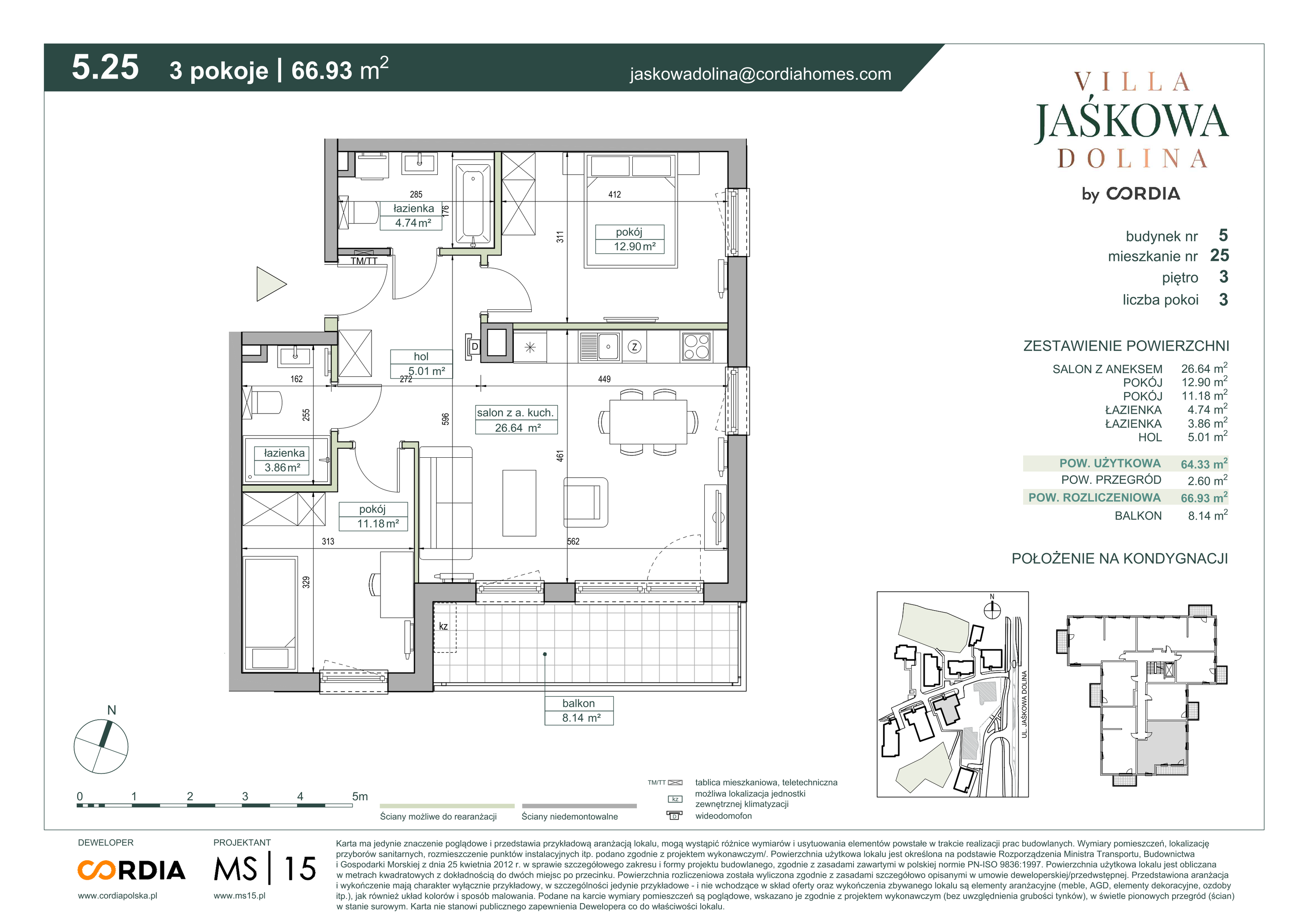 Mieszkanie 66,67 m², piętro 3, oferta nr 5.A.25, Villa Jaśkowa Dolina, Gdańsk, Wrzeszcz, ul. Jaśkowa Dolina-idx