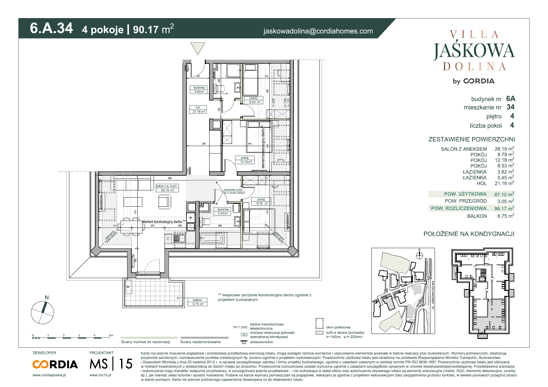 Apartament 90,17 m², piętro 4, oferta nr 6.A.34, Villa Jaśkowa Dolina, Gdańsk, Wrzeszcz, ul. Jaśkowa Dolina-idx