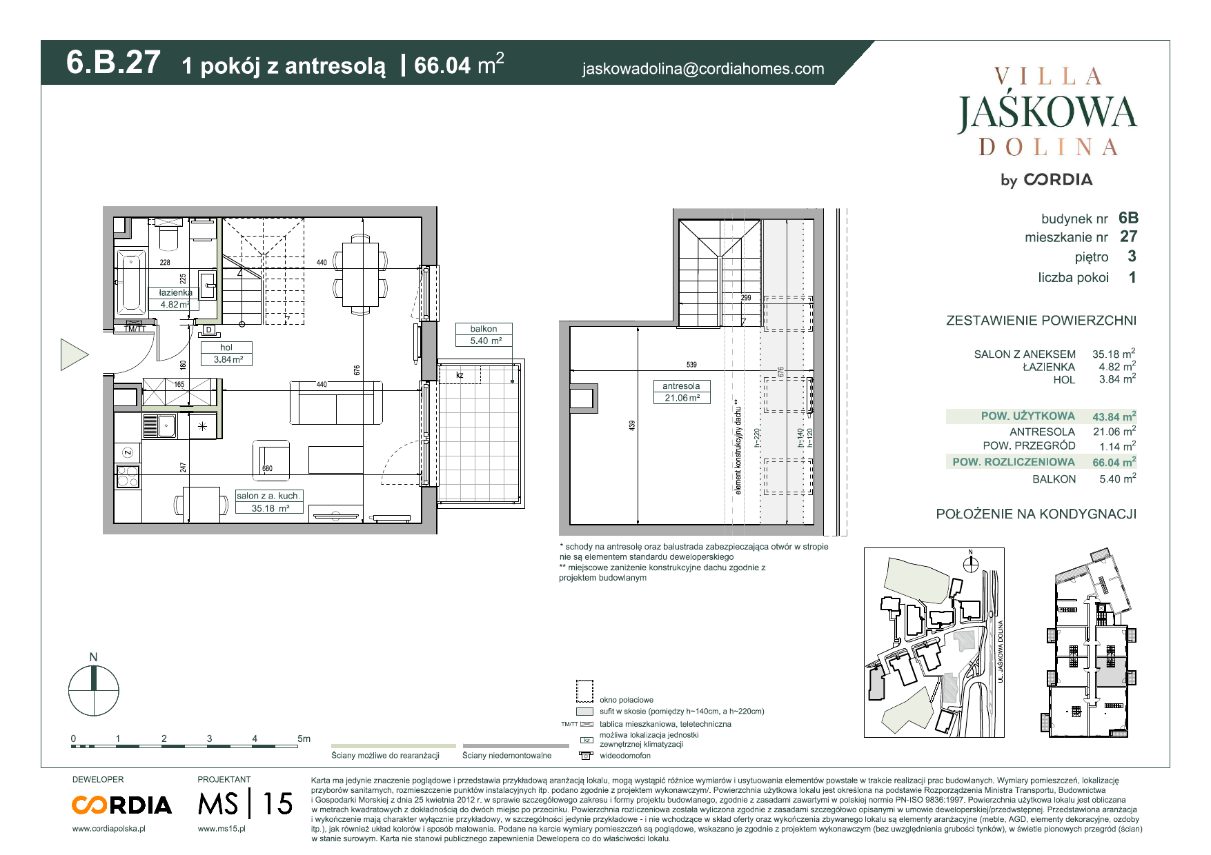 Mieszkanie 66,04 m², piętro 3, oferta nr 6.B.27, Villa Jaśkowa Dolina, Gdańsk, Wrzeszcz, ul. Jaśkowa Dolina-idx