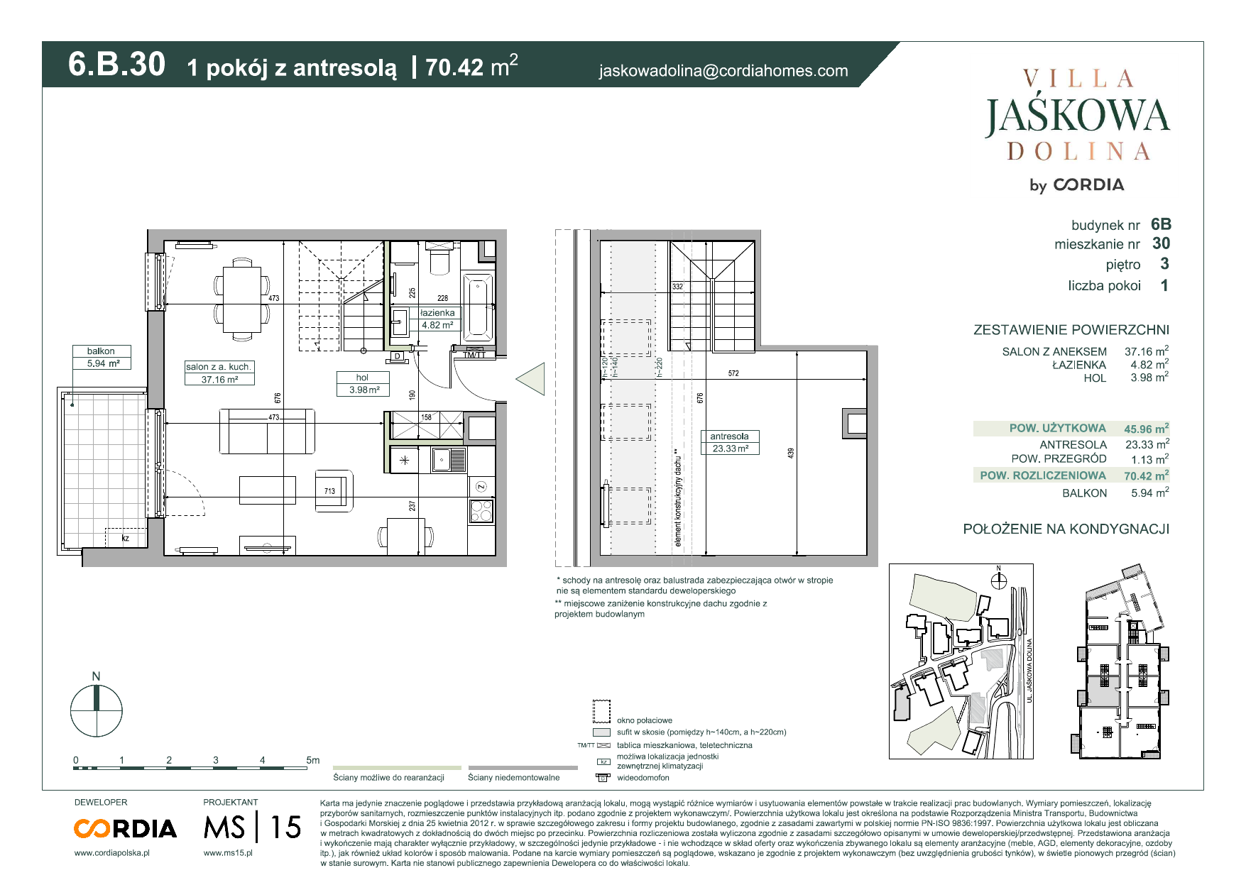 Apartament 70,42 m², piętro 3, oferta nr 6.B.30, Villa Jaśkowa Dolina, Gdańsk, Wrzeszcz, ul. Jaśkowa Dolina-idx