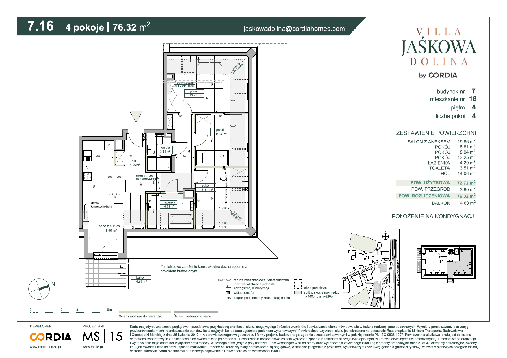 Mieszkanie 76,32 m², piętro 4, oferta nr 7.A.16, Villa Jaśkowa Dolina, Gdańsk, Wrzeszcz, ul. Jaśkowa Dolina-idx