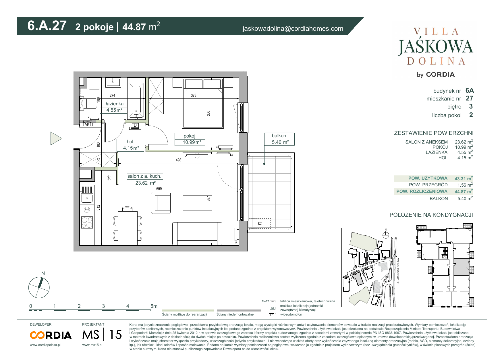 Mieszkanie 45,79 m², piętro 3, oferta nr 5.A.27, Villa Jaśkowa Dolina, Gdańsk, Wrzeszcz, ul. Jaśkowa Dolina-idx